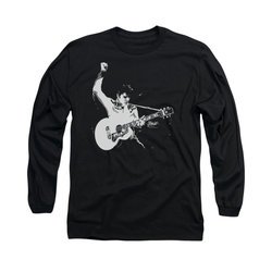 Elvis Presley Shirt Strum That Guitar Long Sleeve Black Tee T-Shirt
