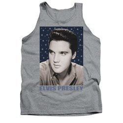 Elvis Presley Shirt Tank Top Blue Sparkle Athletic Heather Tanktop