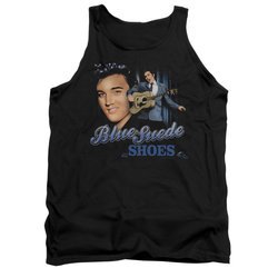 Elvis Presley Shirt Tank Top Blue Suede Shoes Black Tanktop