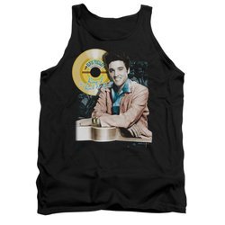 Elvis Presley Shirt Tank Top Gold Record Black Tanktop