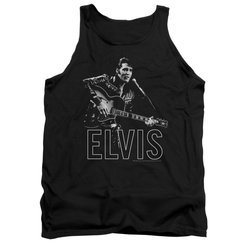 Elvis Presley Shirt Tank Top Guitar In Hand Black Tanktop