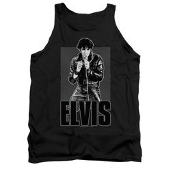 Elvis Presley Shirt Tank Top Leather Charcoal Tanktop