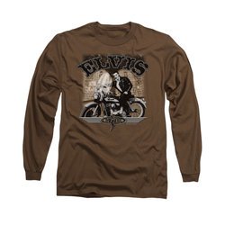 Elvis Presley Shirt TCB Cycle Long Sleeve Coffee Tee T-Shirt