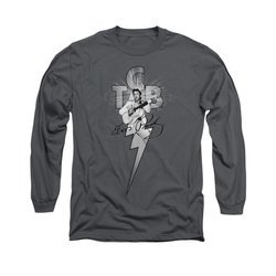 Elvis Presley Shirt TCB Ornate Long Sleeve Charcoal Tee T-Shirt