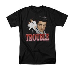 Elvis Presley Shirt Trouble In A White Suit Black T-Shirt