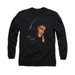 Elvis Presley Shirt Warm Portrait Long Sleeve Black Tee T-Shirt