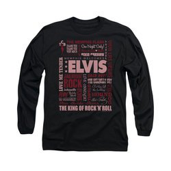 Elvis Presley Shirt Whole Lotta Type Long Sleeve Black Tee T-Shirt