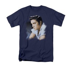 Elvis T-shirt - Blue Profile 50s Classic Rock - Navy