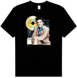 Elvis T-shirt - Classic Rock King Gold Record Classic Rock 50s - Black