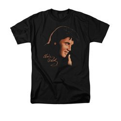 Elvis T-shirt - Classic Rock King Warm Portrait - Black