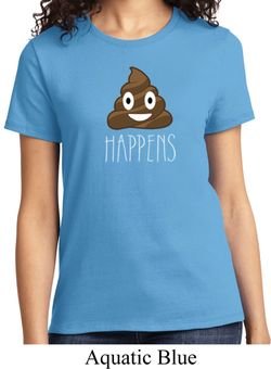 Emoji Shit Happens Ladies Shirt