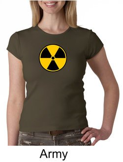Fallout Shirt Radioactive Radiation Symbol Ladies Crew Neck Shirt