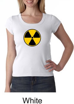 Fallout Shirt Radioactive Radiation Symbol Ladies Scoop Neck Shirt