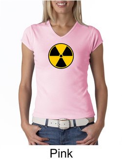 Fallout Shirt Radioactive Radiation Symbol Ladies V-neck Shirt