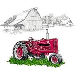 Click to get Farm Truck Tshirt  Red Truck on Farm Adult Tee Shirt