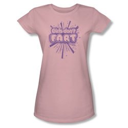 Farts Candy Shirt Juniors Girls Don't Fart Pink T-Shirt