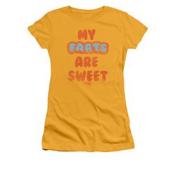 Farts Candy Shirt Juniors Sweet Farts Gold T-Shirt