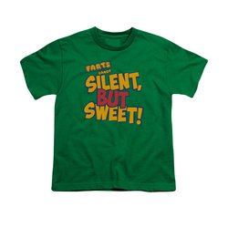 Farts Candy Shirt Kids Silent But Sweet Kelly Green T-Shirt