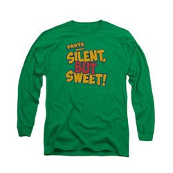 Farts Candy Shirt Silent But Sweet Long Sleeve Kelly Green Tee T-Shirt