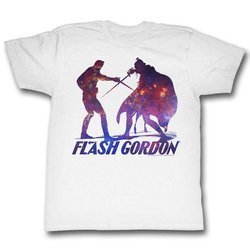 Flash Gordon Shirt Fighting Ming Silhouette White T-Shirt