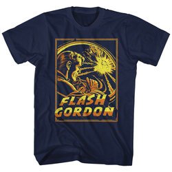 Flash Gordon Shirt Space Explosion Navy Blue T-Shirt