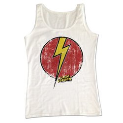 Flash Gordon Shirt Tank Top Distressed Bolt Logo Natural Tanktop