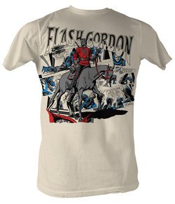 Flash Gordon T-Shirt - Flash Adult Dirty White Tee Shirt