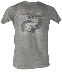 Flash Gordon T-Shirt - Flash Head Adult Gray Heather Tee Shirt