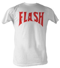 Flash Gordon T-Shirt - Flash Logo Front Only Adult White Tee Shirt