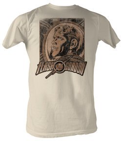 Flash Gordon T-Shirt - Shocking Adult Dirty White Tee Shirt