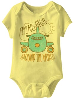 Click to get Flying High Around The World Funny Baby Romper Yellow Infant Babies Creeper