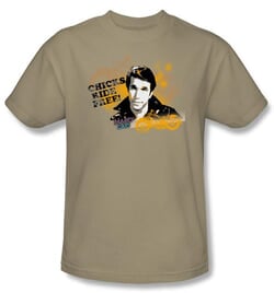 Click to get Fonzie Tshirt  Happy Days Chicks Ride Free Adult Sand Tee