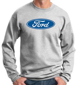 Ford Logo Sweatshirt - Oval Emblem Adult Ash Sweat Shirt