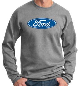 Ford Logo Sweatshirt - Oval Emblem Adult Athletic Heather Sweat Shirt