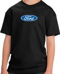 Ford Logo Youth T-shirts - Oval Emblem Classic Car Kids Tee Shirts