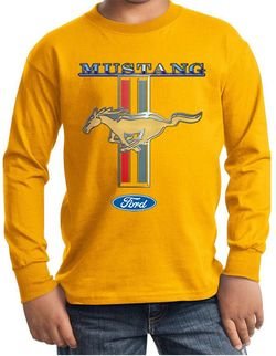 Ford Mustang Kids Shirt Mustang Stripe Long Sleeve Tee T-Shirt