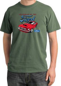 Ford Mustang Pigment Dyed T-Shirt - Chairman Of The Ford Olive Tee