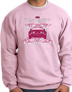 Ford Mustang Sweatshirt - Girls Run Wild Adult Pink Sweat Shirt