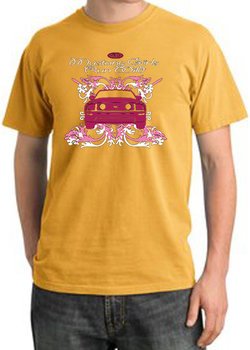 Ford Mustang T-Shirt Girls Run Wild Pigment Dyed Tee Mustard