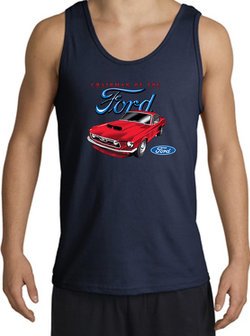 Ford Mustang Tank Top - Chairman Of The Ford Adult Navy Tanktop