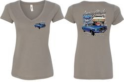 Ford Tee 1967 Mustang (Front & Back) Ladies V-neck