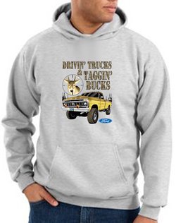 Ford Truck Hoodie Driving and Tagging Bucks Ash Hoody