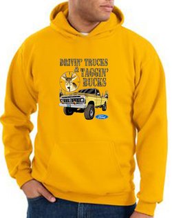 Ford Truck Hoodie Driving and Tagging Bucks Gold Hoody