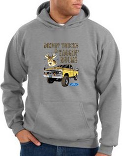 Ford Truck Hoodie Driving and Tagging Bucks Hoody Heather Grey