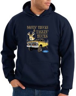 Ford Truck Hoodie Driving and Tagging Bucks Navy Hoody