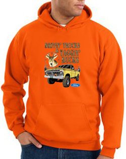 Ford Truck Hoodie Driving and Tagging Bucks Orange Hoody