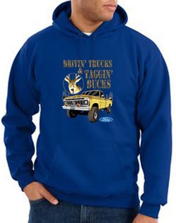 Ford Truck Hoodie Driving and Tagging Bucks Royal Hoody