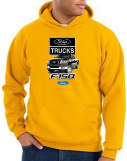 Ford Truck Hoodie Hooded Sweatshirt - F-150 Adult Gold Hoody