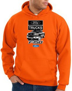 Ford Truck Hoodie Hooded Sweatshirt - F-150 Adult Orange Hoody