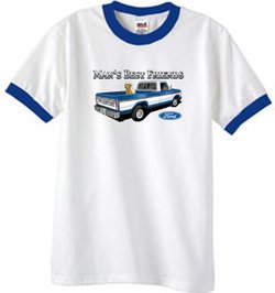 Ford Truck Man's Best Friend Classic Adult Ringer Shirt - White/Royal